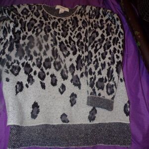 Workshop republic clothing super soft pullover sweater size small leopard print
